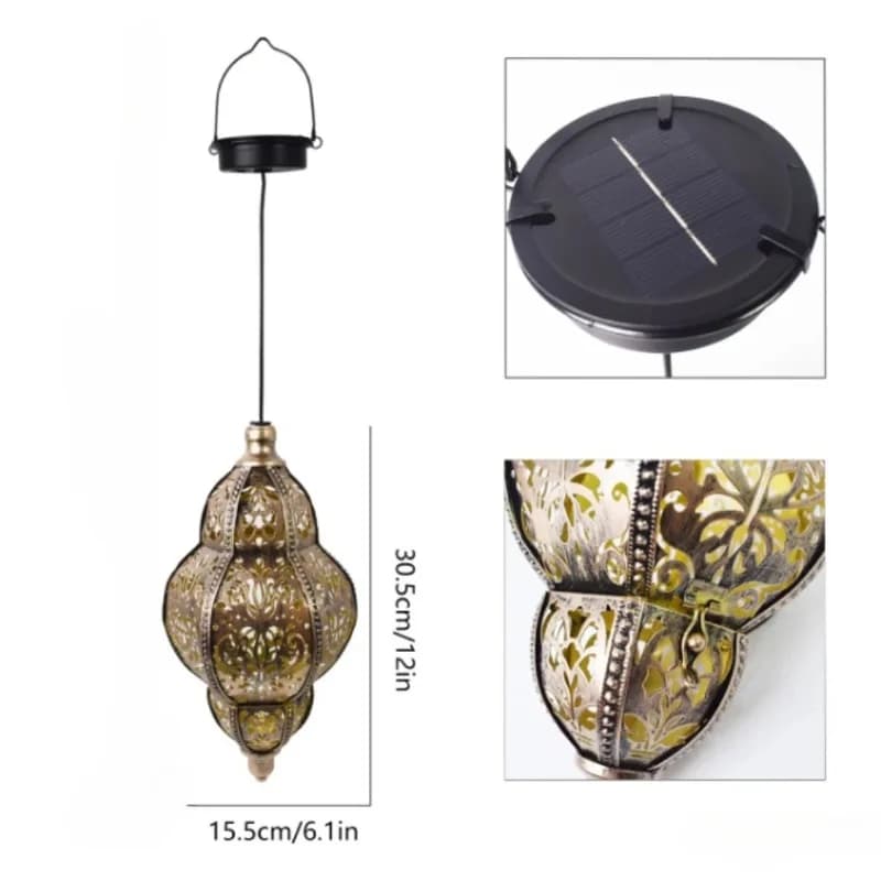 Lampu Hiasan Solar Bergaya Eropah Berongga