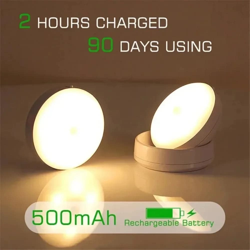 Lampu Malam Dinding LED Sensor Gerak Boleh Cas
