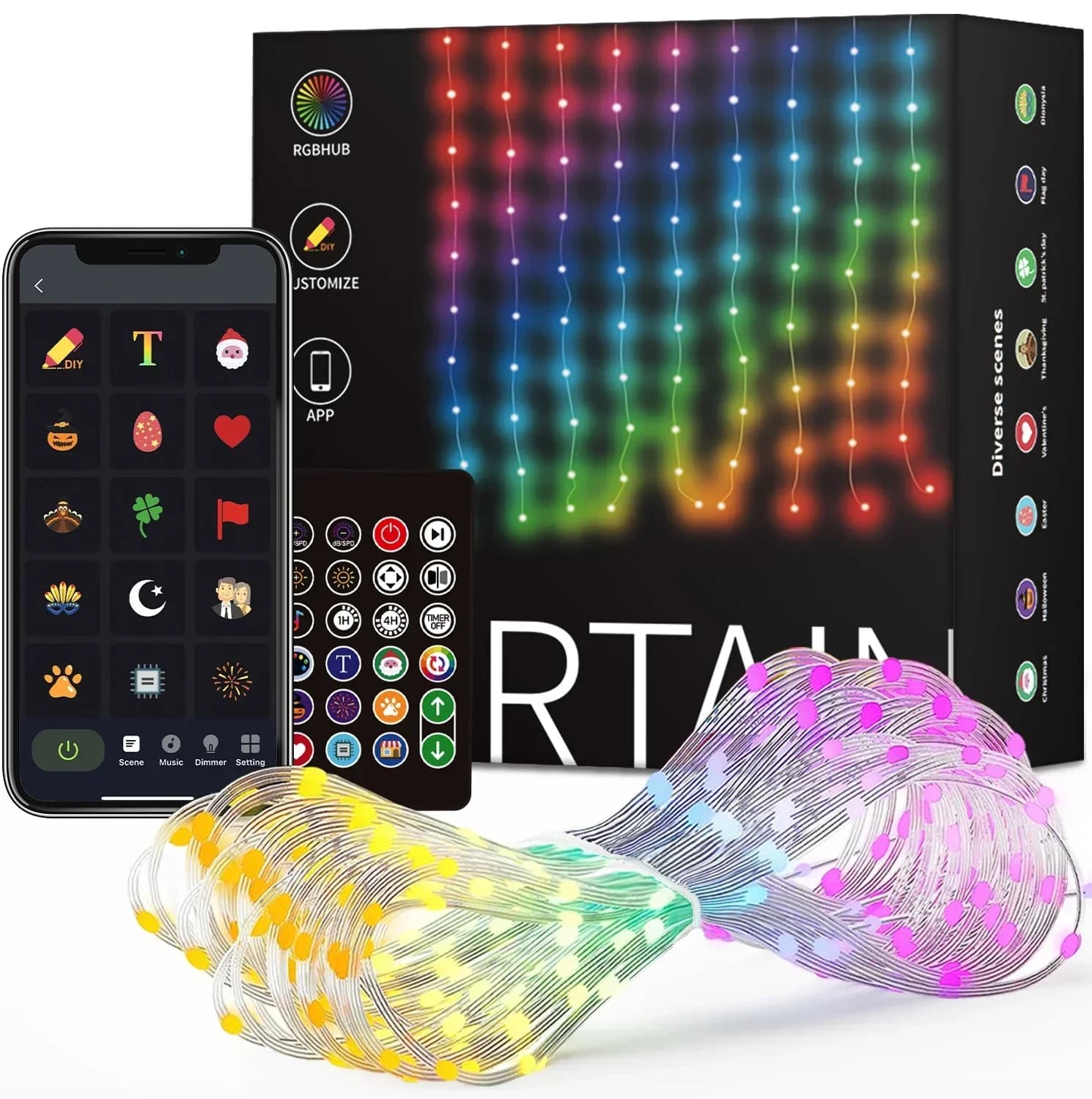 Lampu Langsir Pintar RGB 800 LED dengan Kawalan Aplikasi