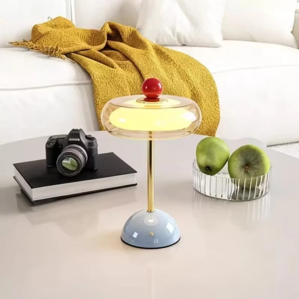 Lampu Meja Sentuh Kaca Boleh Dimmable & Dicas Semula