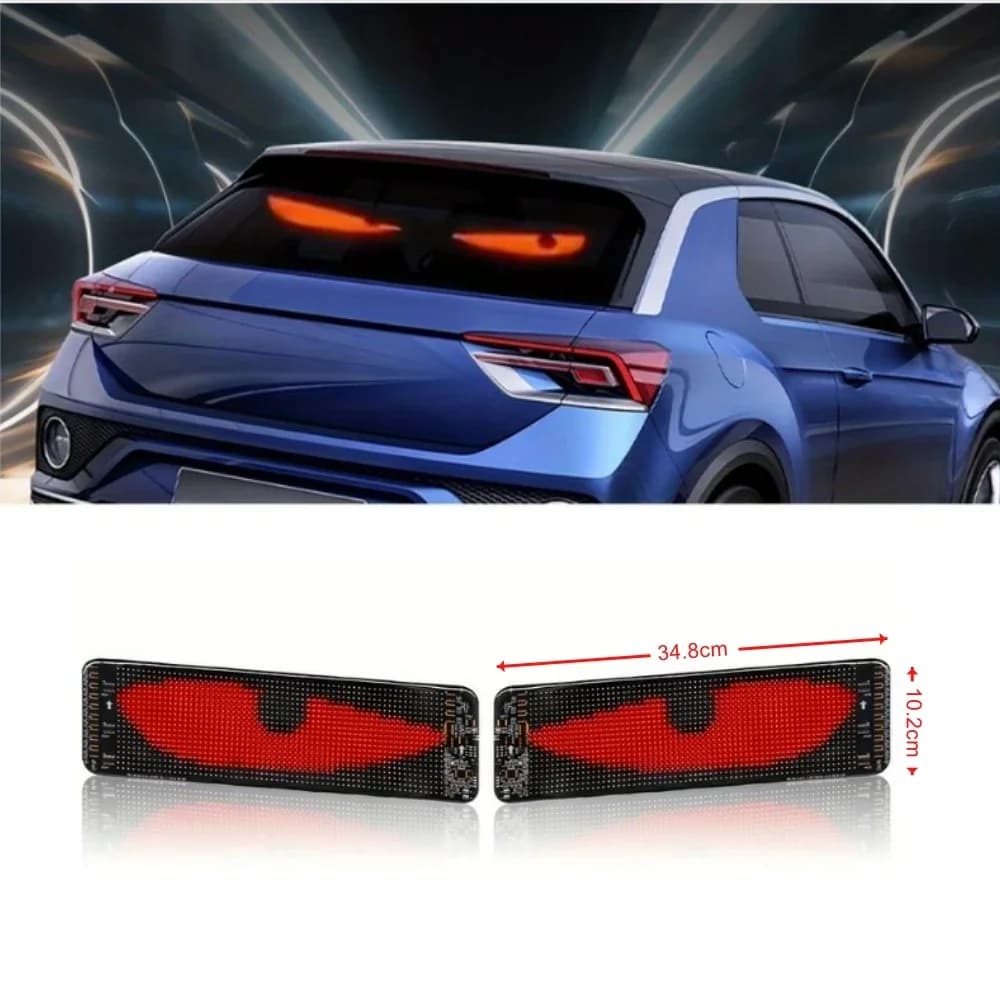 Panel Paparan LED Fleksibel 2-Keping untuk Cermin Depan Kereta