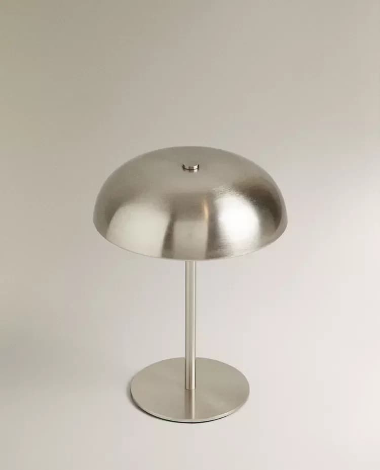 Lampu Meja Cendawan Logam Boleh Cas Semula, Lampu Baca Kawalan Sentuh