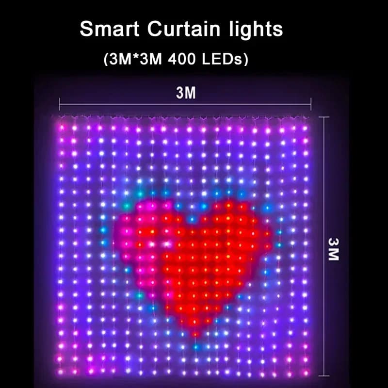 Lampu Langsir Pintar RGB 800 LED dengan Kawalan Aplikasi