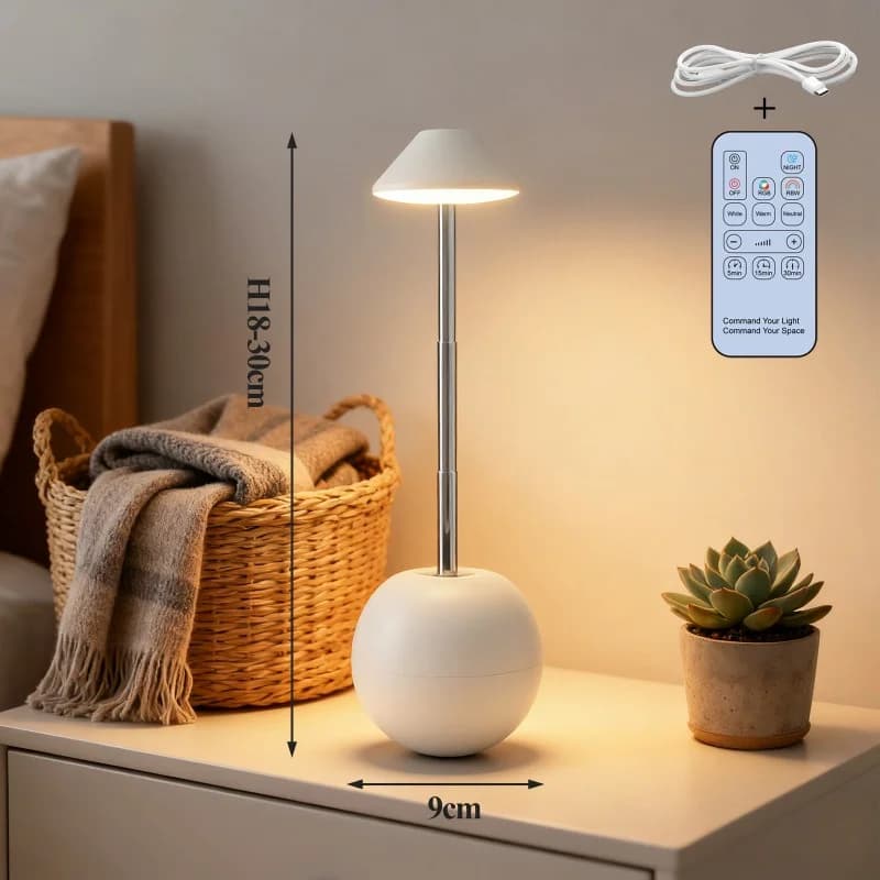 Lampu Meja LED Malam Kreatif Boleh Cas Semula dengan Remote