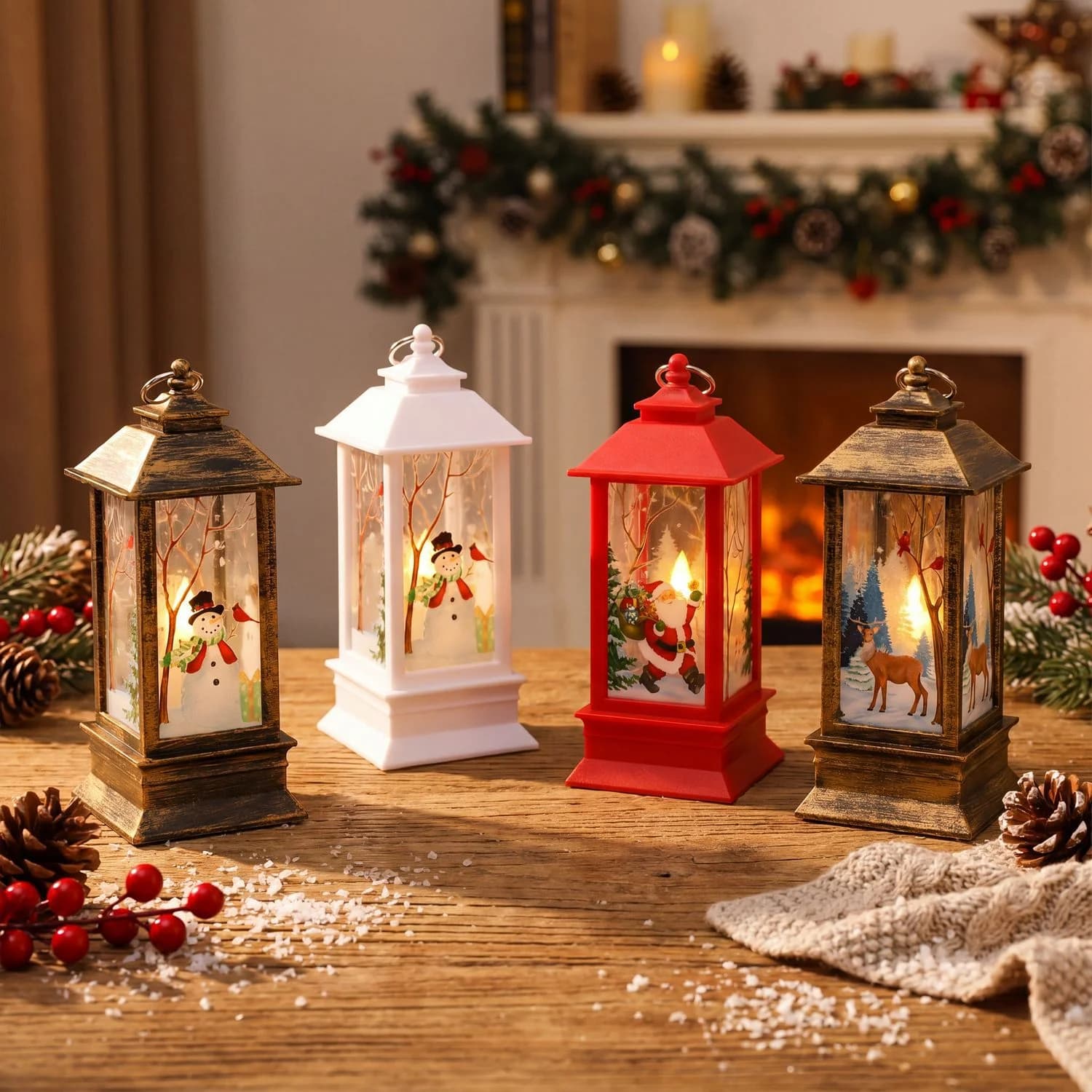 Lampu Malam Lentera Lilin Mini LED, Hiasan Halloween