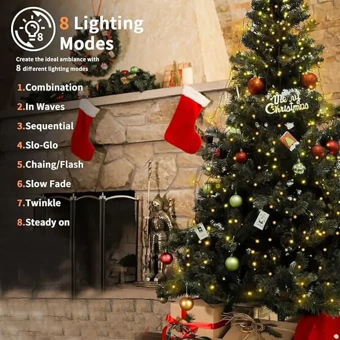 Hiasan Puncak Pokok Krismas LED Cincin, 1.5m-3m