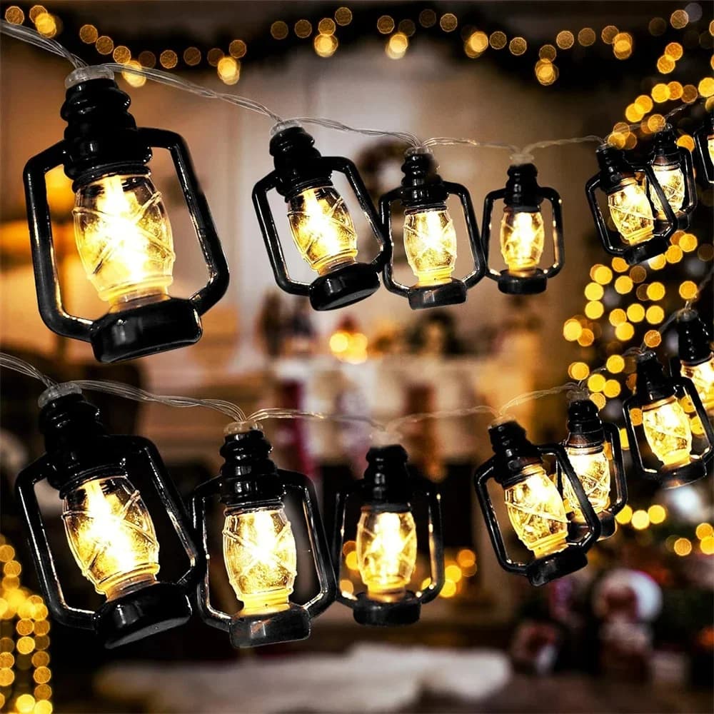 Lampu String LED Putih Hangat Kuasa Solar untuk Taman