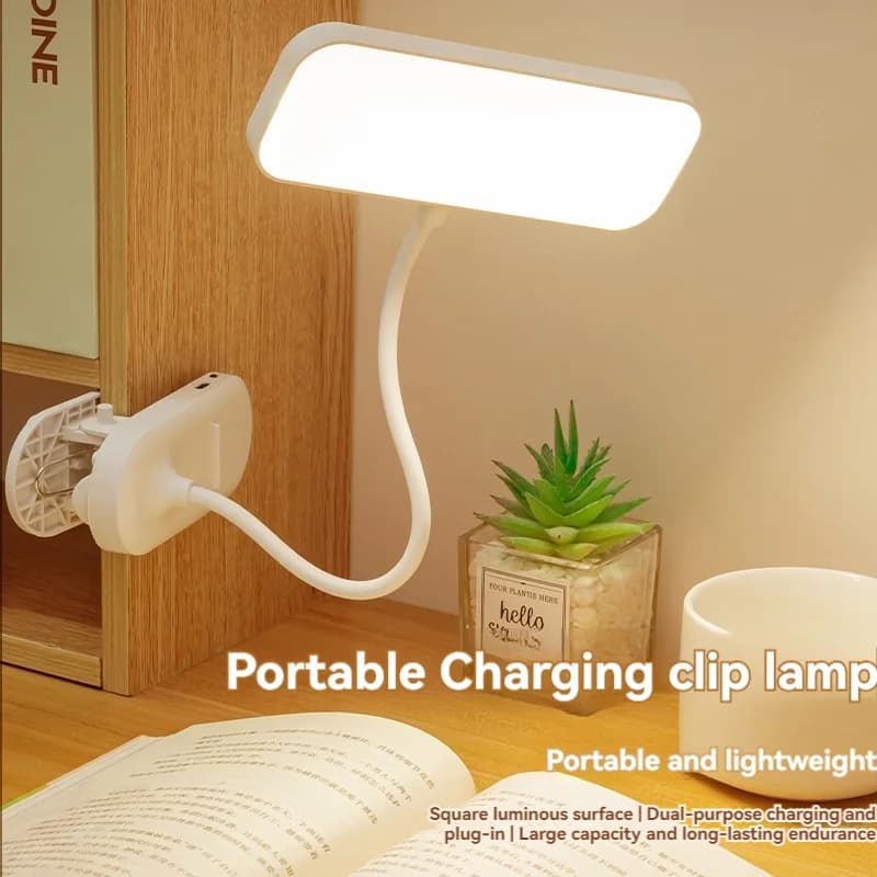 Lampu Meja LED Klip Boleh Cas USB, Boleh Laras
