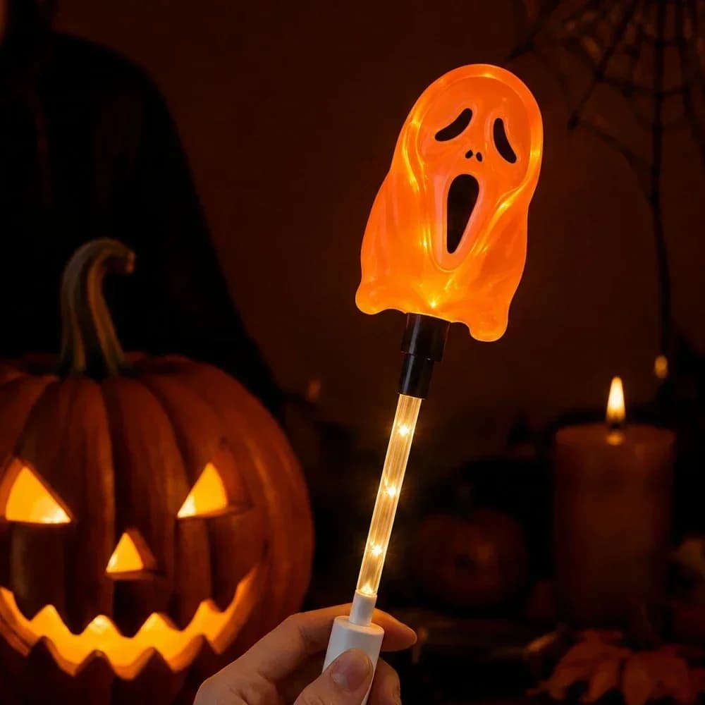 Lampu Tongkat LED Topper Hantu Pelbagai Warna Halloween