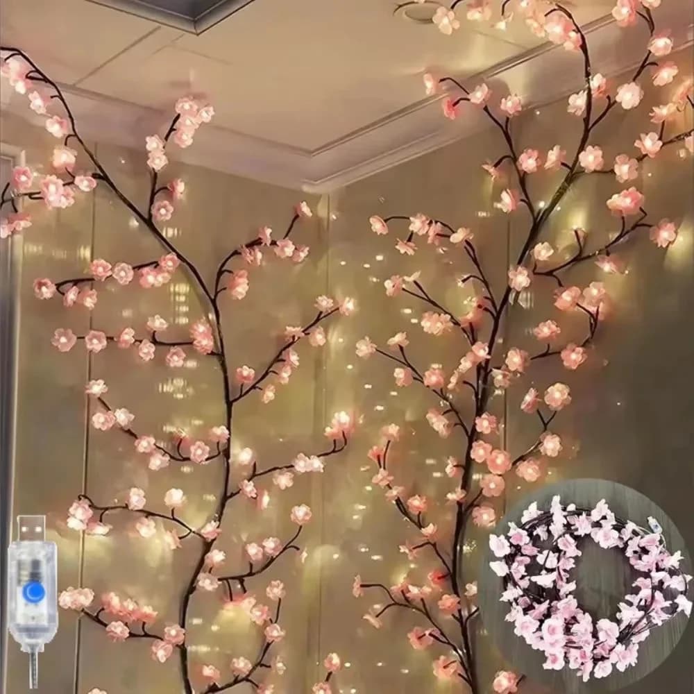 Lampu Hiasan Cherry Blossom Merah Jambu, Sambungan USB