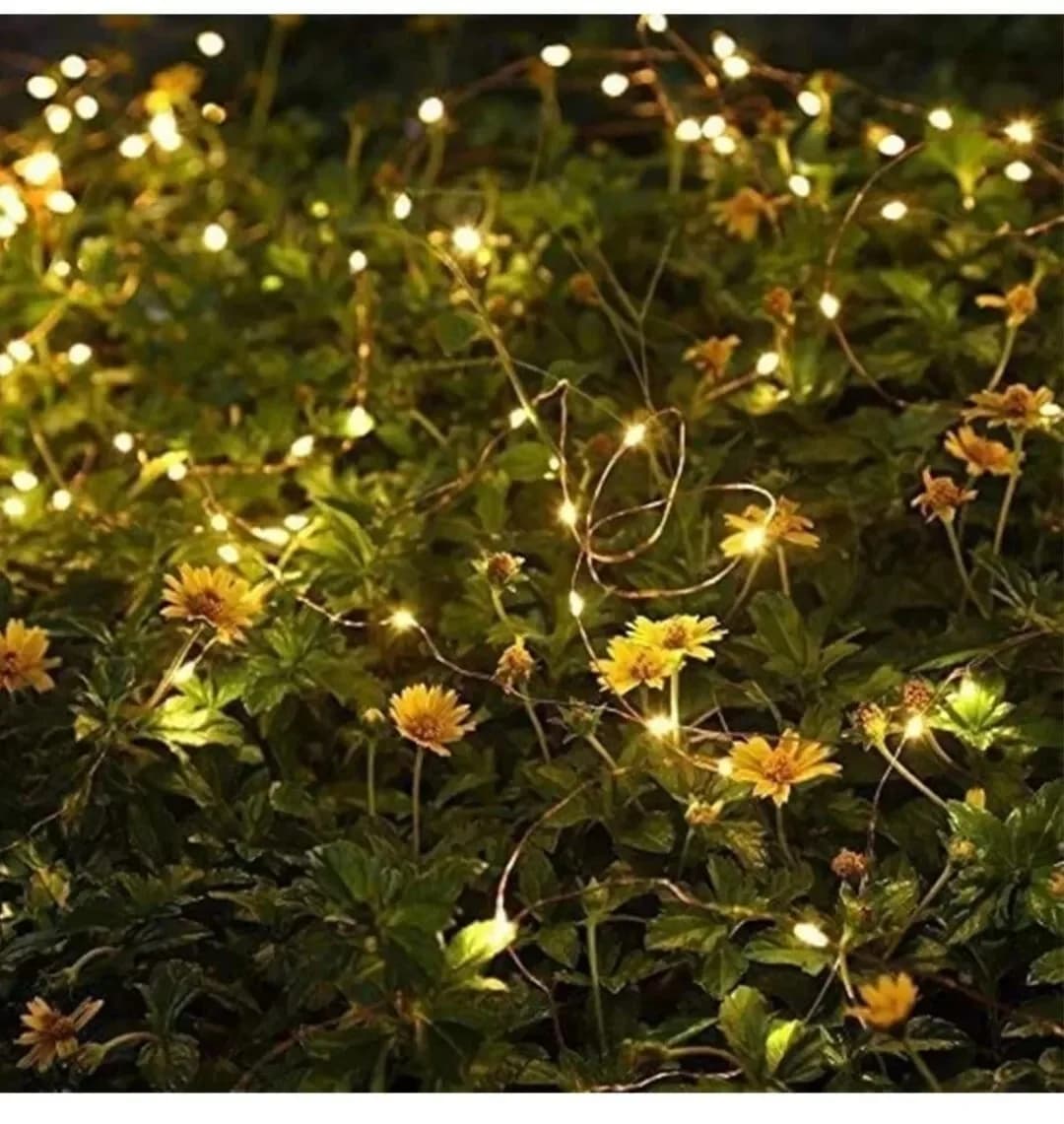 Lampu String Peri LED Bertenaga Solar, 8 Mod Kalis Air