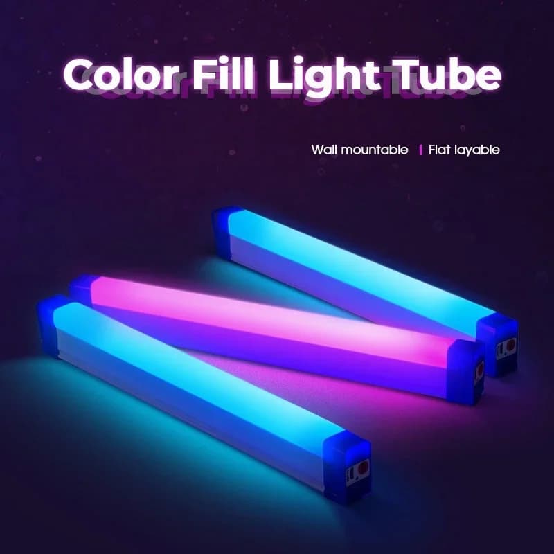 Tongkat Cahaya Tiub RGB USB, Lampu Penambah Cahaya Pegang Tangan 17cm/32cm