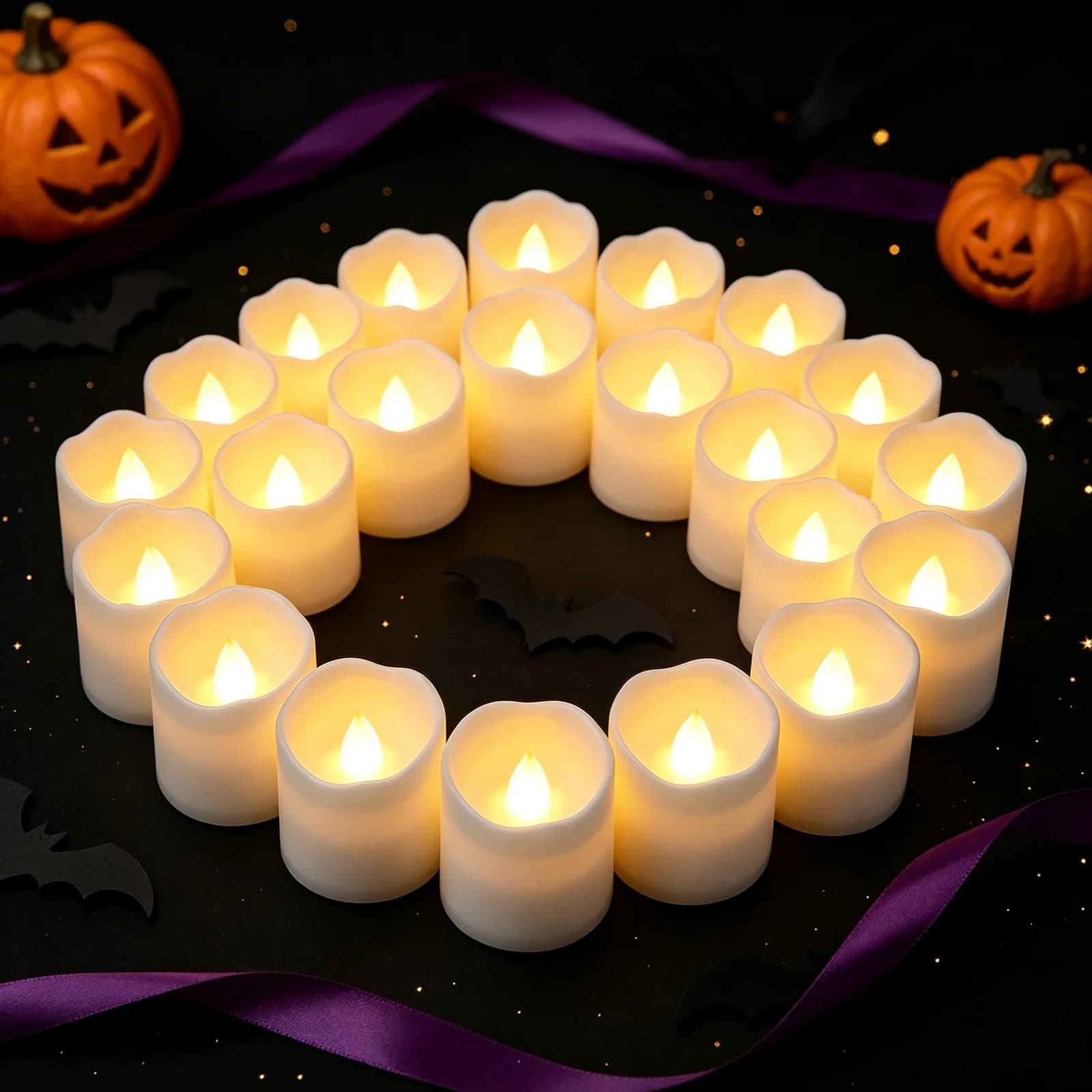 Lilin Teh LED Tanpa Nyalaan, Putih Hangat (Pek 24)