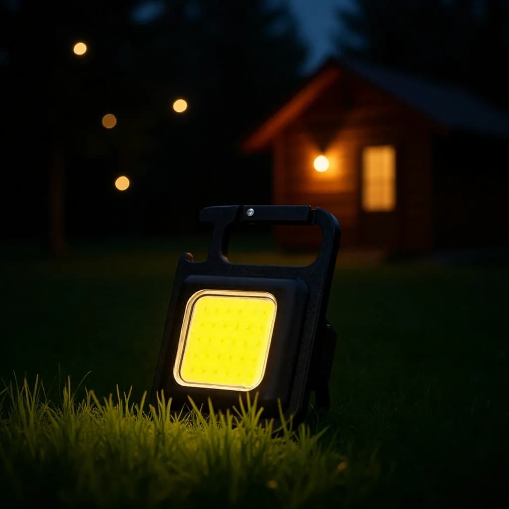Lampu Suluh Keychain LED COB Mini Boleh Cas Semula, Magnetik