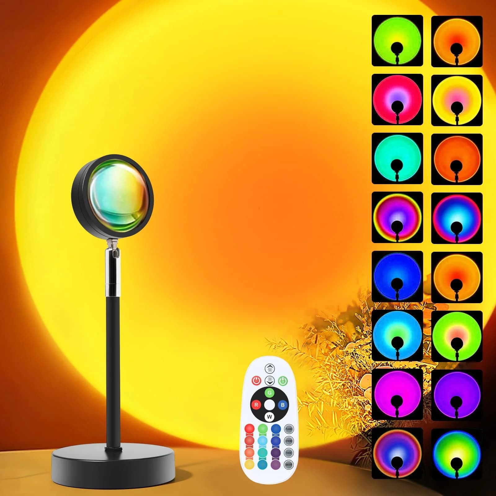 Lampu Projektor Senja RGB LED Mini dengan Remote, USB