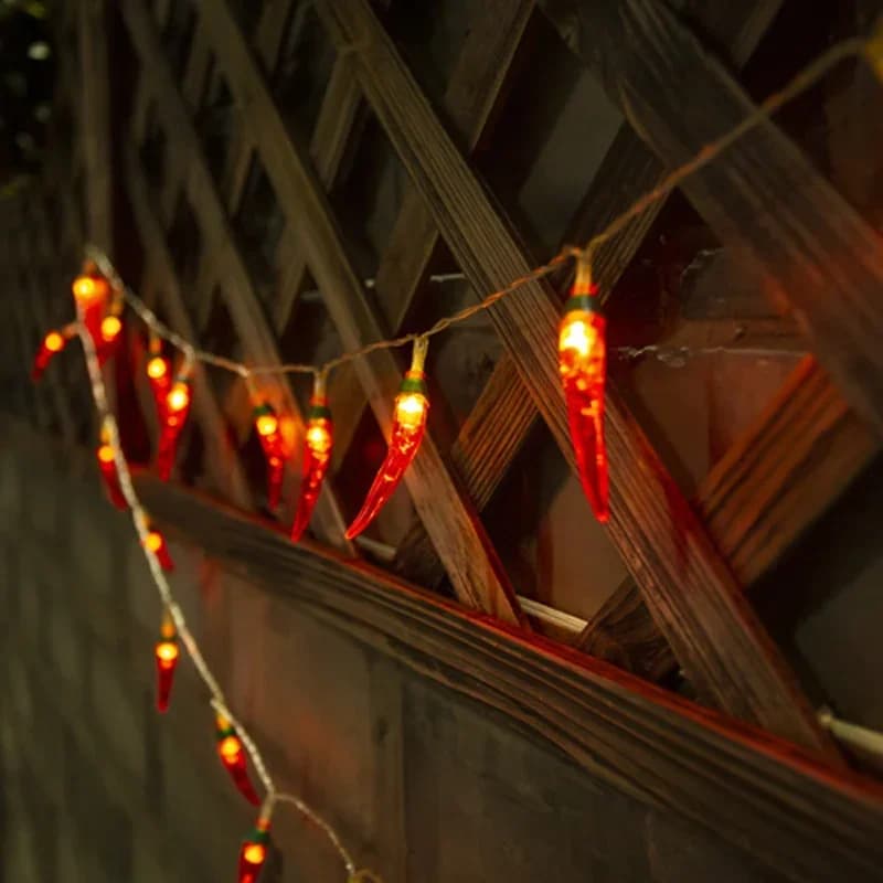 Lampu String LED Cili Merah USB atau Bateri