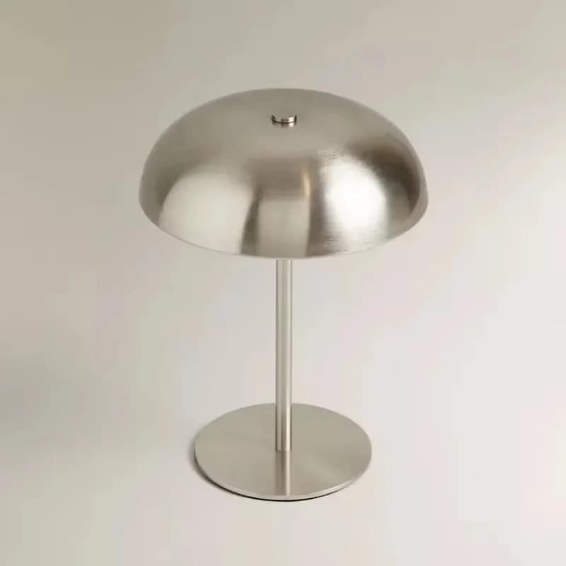 Lampu Meja Cendawan Logam Boleh Cas Semula, Lampu Baca Kawalan Sentuh