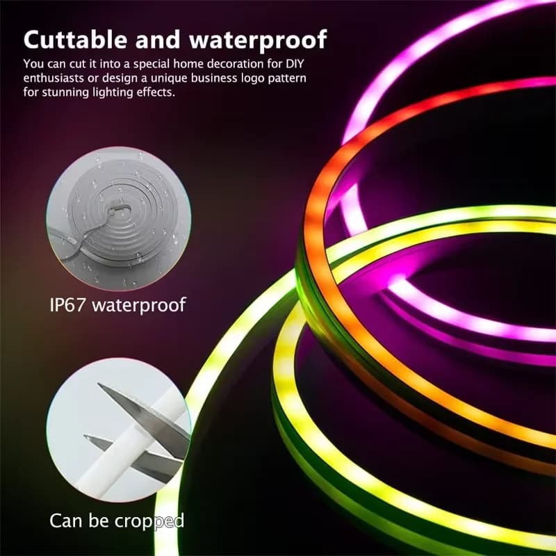 Lampu Jalur LED Neon RGB Fleksibel USB dengan Kawalan Jauh