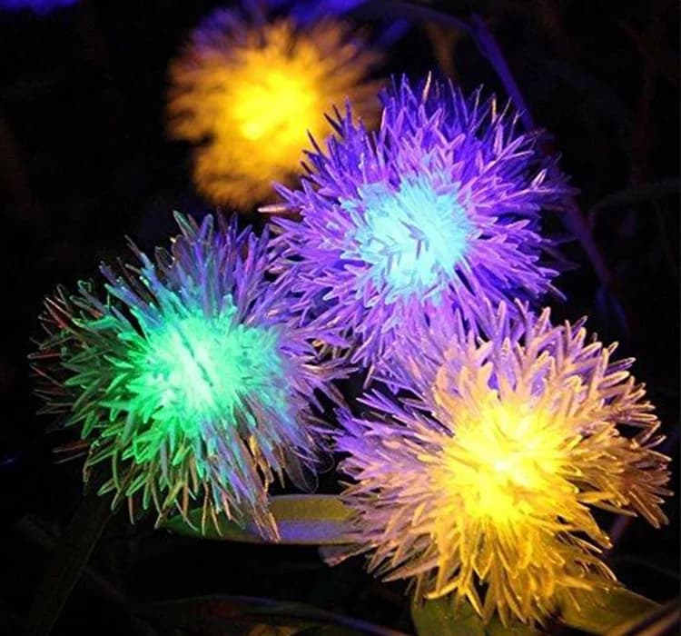 Lampu Taman Solar Bola Dandelion Lembut Kalis Air
